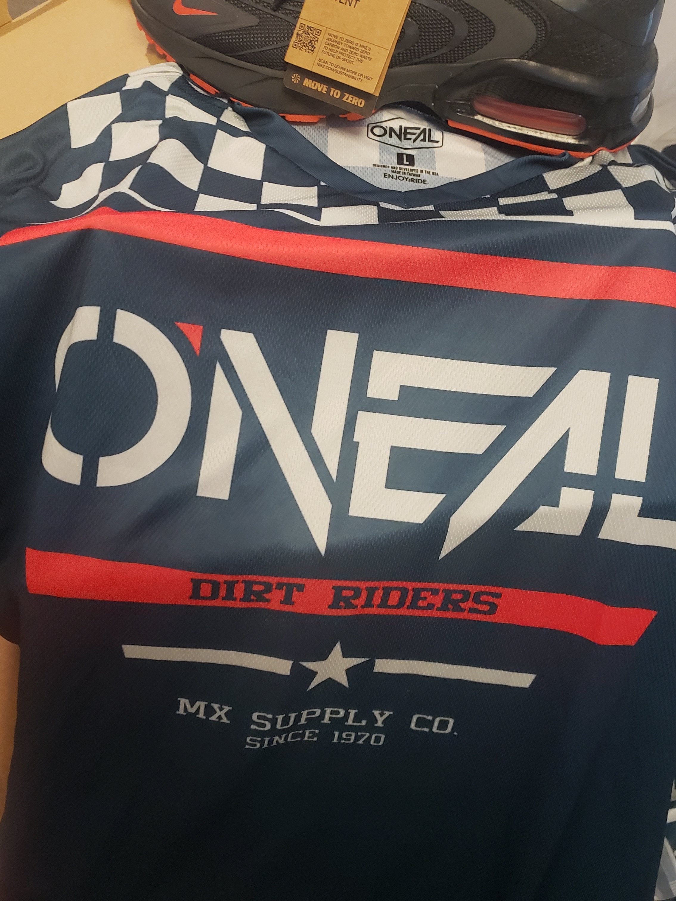 Y2k O'neal Men’s Dirt Riders Navy And Red Mx Jersey